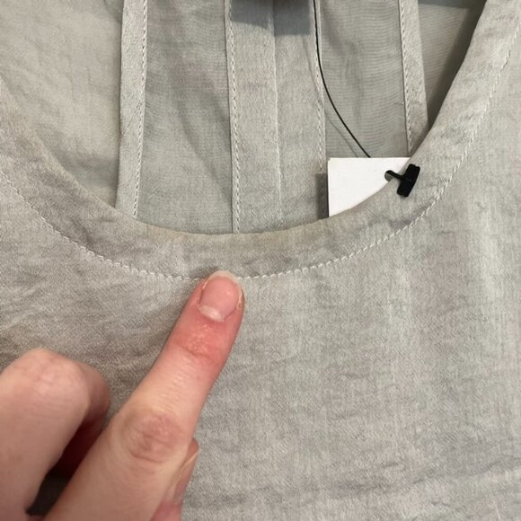 NEW NWT HELMUT LANG Chroma Drape Top Silver Gray Satin Layered Cutout Back Tank - Picture 8 of 16